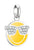Charm de gafas de sol con smiley plateado y emblema amarillo con circonitas brillantes