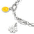 Colgante Charm de plata: disco amarillo de Smiley y flor con inscripción