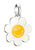 Colgante Charm de plata con flor: cara sonriente amarilla en corona de flores