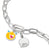 Colgante de charm de plata en cadena de eslabones con motivo de smiley y colgante redondo
