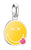 Colgante Charm de plata: smiley redondo amarillo con mejilla rosa