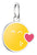 Colgante plateado con smiley amarillo redondo y corazón rojo