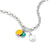 Collar de cadena de plata con colgante de smiley y redondo, eslabones Connect