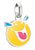 Charm colgante Connect de plata con cara sonriente sonriente, amarillo con sombrero azul