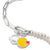 Colgante de charm en pulsera de anillas con cuentas, cabeza de smiley amarilla y corazón