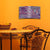 Reloj de pared rectangular con patrón de espiral colorido