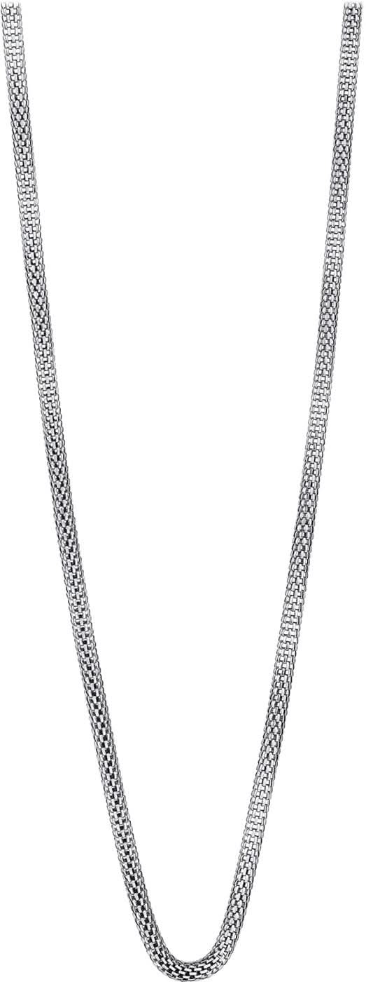 Collar de acero inoxidable con diseño de cadena fina, largo