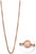 Collar de acero inoxidable en oro rosa con cadena de eslabones finos y colgante redondo con piedras