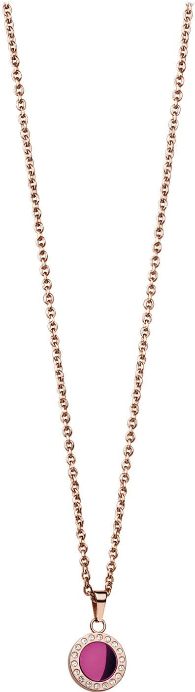 "Collar de Bering Jewelry con colgante redondo e incrustación morada"