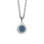 Collar con colgante redondo, panel de brillo azul y gemas brillantes