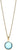 Collar de acero inoxidable con colgante redondo, piedra azul claro, cadena dorada