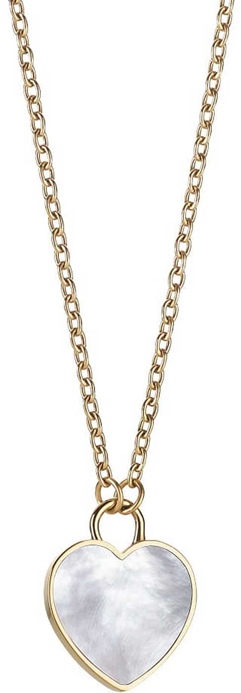 Collar con cadena dorada y colgante de corazón de acero inoxidable, Bering Jewelry