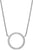 Collar de acero inoxidable con colgante redondo y piedras decorativas en círculo, detalle de cadena visible.