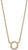 Collar de acero inoxidable con colgante redondo de circonita engastada, cadena de eslabones dorada