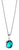 Collar de acero inoxidable con colgante redondo y piedra turquesa