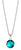 Collar de acero inoxidable con colgante redondo y piedra azul verdosa