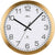 Reloj de pared redondo con borde dorado, esfera blanca y manecillas negras, Atlanta