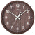 Reloj de pared Atlanta con esfera redonda, aspecto de madera oscura, números y manecillas grandes