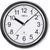 Reloj de pared Atlanta con marco de plástico negro y esfera blanca, reloj radiocontrolado