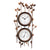 Wanduhr mit massivem Metallgehäuse, kupferfarben, rund, mit Temperaturanzeige und Blätterranke