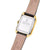 Festina Herrenuhr mit rechteckigem Gehäuse, weißem Zifferblatt und braunem Lederband