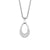 Collar de plata con colgante en forma de gota con incrustaciones de pedrería y ojal