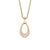 Collar dorado con colgante de gota en cristales pavé