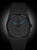 Reloj oscuro para hombre con correa de metal, esfera negra, fecha 25, energía solar