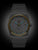 Reloj de mujer con correa de metal, bisel dorado, esfera oscura con 25 y puntos luminosos