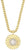 Collar dorado de acero inoxidable con colgante redondo y patrón de rayos con circonita