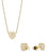 Collar con colgante de corazón dorado y pendientes de corazón brillantes