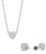Conjunto de joyas de acero inoxidable con colgante de corazón y pendientes de botón de corazón