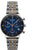 Reloj cronógrafo Iron Annie para mujer con esfera azul, correa de acero inoxidable con detalles dorados