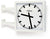 Reloj de pared de metal 50x50 cm con marco blanco, esfera negra y manecillas negras