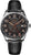 Reloj de hombre con correa de cuero negra y caja plateada, esfera oscura