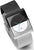 Reloj unisex con esfera negra y manecilla azul, caja plateada, correa de malla