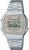 Casio - Reloj digital vintage con correa de metal plateado, caja octogonal e Illuminator