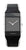 "Reloj unisex Jacob Jensen con caja de acero inoxidable, esfera negra y correa negra."