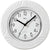 Reloj de pared de cerámica blanca con números arábigos y juego de manecillas negras