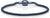 Pulsera de acero inoxidable con cordón trenzado azul oscuro y cierre de clic plateado