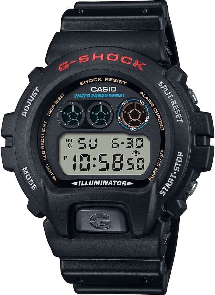 Casio G-Shock Reloj Digital, caja y correa negras, pantalla LCD iluminada