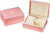 Caja de relojes Festina con tapa rosa y compartimento interior beige