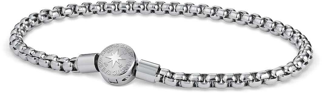 Pulsera de acero inoxidable con placa redonda Bering Jewelry y cadena de eslabones