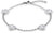 Pulsera de acero inoxidable con dijes de corazón y piedras brillantes, eslabones de cadena