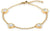 Pulsera dorada con elementos de corazón e incrustaciones de piedras de brillo azul