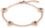 Pulsera color rosado con dijes de corazón y detalle negro