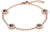Pulsera de eslabones en color rosa con elementos ovalados, inserción negra y piedras brillantes