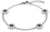 Pulsera de acero inoxidable de Bering con incrustaciones de piedra azul ovalada y cadena de eslabones
