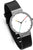 Reloj unisex Jacob Jensen de titanio con esfera blanca, manecillas de colores y correa de silicona negra