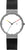 Reloj unisex Jacob Jensen de titanio con esfera blanca, manecillas de colores y correa negra